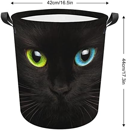 שחור חתול צבעים עיני כביסה סל מתקפל אחסון סל סל תיק בגדי סלי לבית במעונות