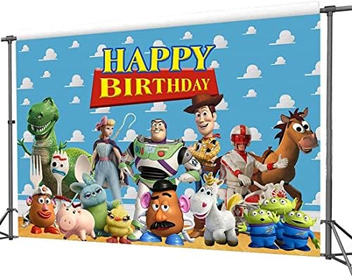 קריקטורה צעצוע תמונה רקע 7 * 5 רגל ילדים בני שמח מסיבת יום הולדת צילום רקע