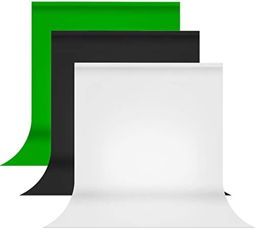 ג ' וליוס סטודיו 9 על 13 רגל. צילום סטודיו רקע מוסלין רקע צרור ערכת, שחור, לבן, ירוק פרימיום איכות בד חומר, קמטים עמיד, תמונה וידאו סטודיו,