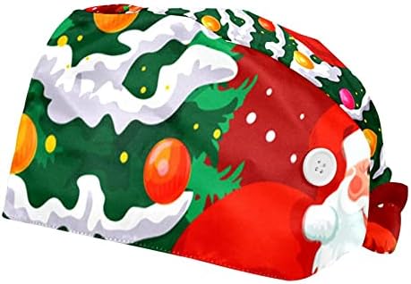 2 חבילות אלמנטים צבעוניים לחג המולד הכדור עץ כובע קופסאות מתנה כובעים עם רצועת זיעה לגברים, כובע טורבן לשפשף בופנט