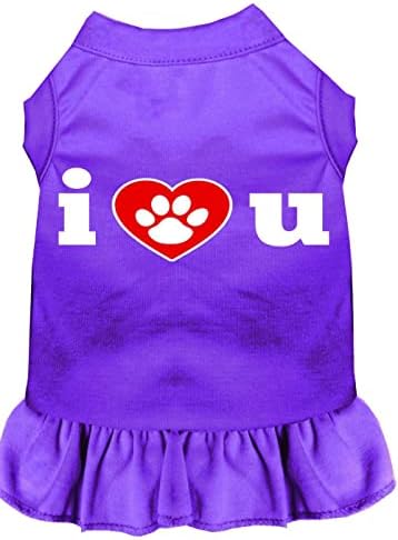 מוצרי חיות מחמד של מיראז '58-09 4xpr Purple 4 I Heart You Screen Drap את שמלת ההדפס, 4X