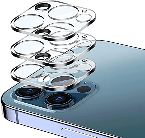 3 מארז מגן עדשת מצלמה תואם לאייפון 13 ואייפון 13 מיני, מגן מצלמה אחורית מזכוכית מחוסמת שקופה, ידידותי למארז