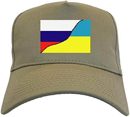 דגלים רוסיים ואוקראנים טומבו - כובע סנאפבק בן 5 פאנל.