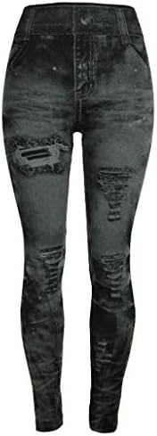 חותלות מותניים גבוהות לנשים הדפסת ג'ינס הדפסת גרביונים רכים רכים אטומים באורך מלא מעלית לספורט ריצה
