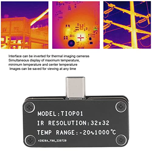 מצלמת Imager Thermal, 32 x 32 IR רזולוציית IR Mini Mini Infrared מצלמת הדמיה תרמית לסמארטפונים אנדרואיד, מצלמת אינפרא אדום של USB C