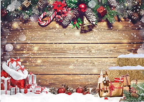 צ ' איה 7 על 5 רגל רקע צילום חג המולד נוצץ בוקה חום לוח עץ בציר קיר רצפת זרוק חורף קישוטי מסיבות משפחתיות חג המולד רקע דיוקן סטודיו תא