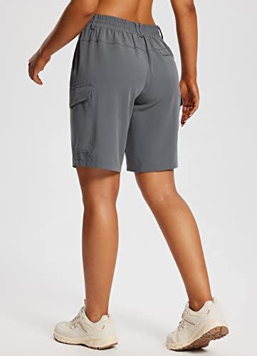 טיולי נשים בולף מכנסיים קצרים ארוכים 10 מטען אורך ברך קצר יבש מהיר עם כיסים עד 50+ עמיד במים