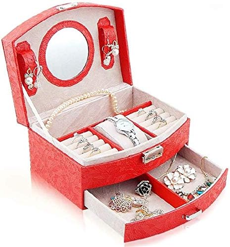 מארגן קופסאות תכשיטים מנעולת מנעולת עור תכשיטים תכשיטים קופסא קופסאות קופסאות קופסאות קופסאות תכשיטים מארגן קופסאות קופסא בטוח וחזק/אדום