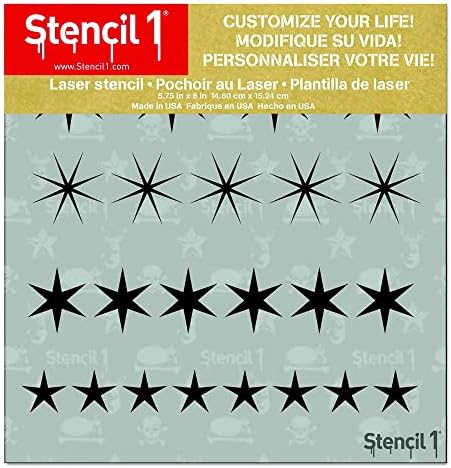 סטנסיל 1 שורת הכוכבים סטנסיל 5.75 x 6 - סטנסיליות לשימוש חוזר אטרקטיבי ועמיד לשימוש חוזר לציור - צור מלאכות ועיצוב של סטנסיל - תפאורה