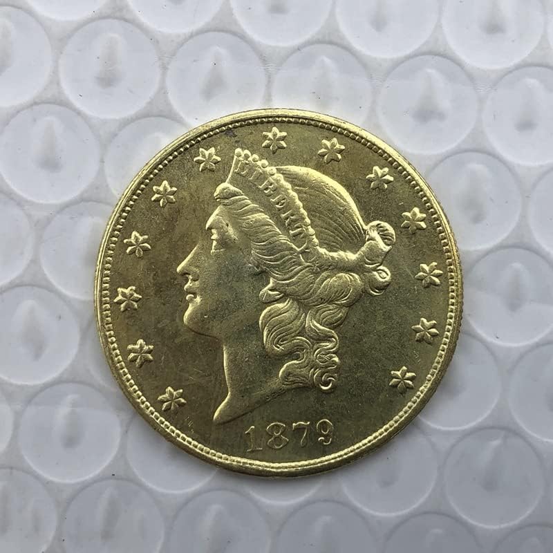 גרסת 1879S אמריקאית 20 מטבעות זהב פליז עתיק עתיק מטבע זיכרון זר 34 ממ