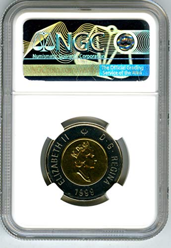 1999 קנדה Toonie Nunavut אוכלוסייה מובילה. רק 4 ידוע 2 $ MS67 NGC