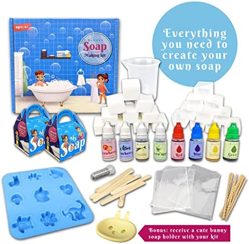 ערכת הכנת סבון לילדים - ערכת DIY נהדרת - ערכת סבון - ערכת הכנת סבון מהנה למבוגרים וילדים - הכינו סבון משלכם - פעילות מעבדת מדע נהדרת לבנים