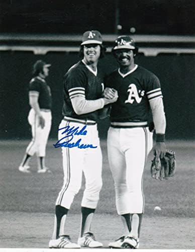 מייק אנדרוס אוקלנד א 'עם רג'י ג'קסון פעולה חתומה 8x10 - תמונות MLB עם חתימה