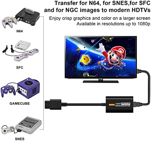 ממיר ממשק מולטימדיה של Pusokei 1080p HD, N64/SNES/SFC/NGC קונסולות משחק AV במתאם ממשק Multimedia HD דיגיטלי למשחקים/HDTVS