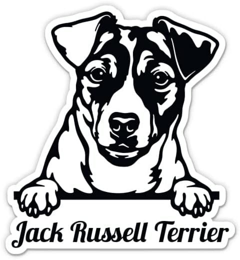 מדבקות ג'ק ראסל טרייר - 2 חבילות של מדבקות 3 אינץ ' - ויניל אטום למים לרכב, טלפון, בקבוק מים, מחשב נייד - ג'ק ראסל טרייר מדבקות כלבים