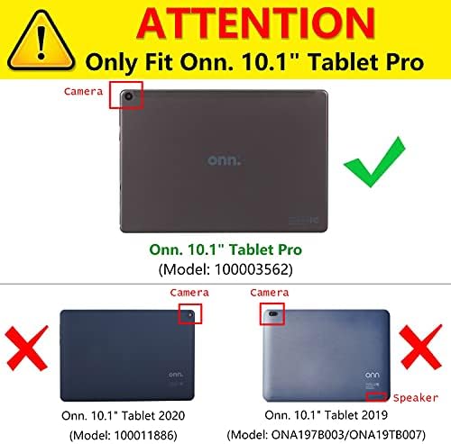 מארז DMLuna עבור ONN 10.1 Pro Tablet בלבד, עמדת עור Folio PU עם מחזיק כרטיסי רצועת יד, גליטר ורד זהב