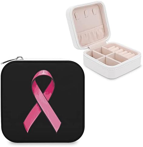 סאטן סרט סרטן סרטן שד תכשיטים קופסא אחסון פו עור מארגנים קטנים קופסאות תכשיטים לנסיעות עם רוכסן