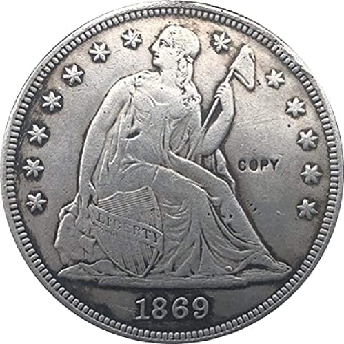 מטבע אתגר 1869 יושב מטבעות ישיבה עותק עותק קישוטי קישוטים אוסף מתנות אוסף מטבעות