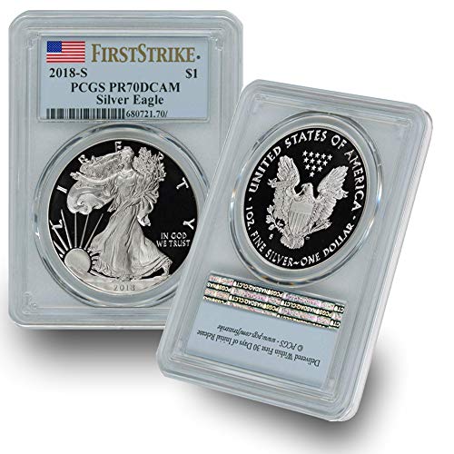 2018 S American Silver Silver Proof Coin 1 $ PR70DCAM PCGS STREAK ראשון