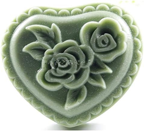 GreatMold לב בצורת פרחים ורדים סבון סבון עובש סיליקון סבון סבון DIY עוגת מלאכה נר נר שרף עובש אחד חלל אחד