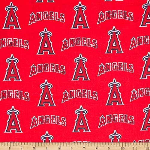 צמר כותנה של ליגת הבייסבול לוס אנג ' לס מלאכים של אנהיים אדום / כחול, בד תפירה ליד החצר