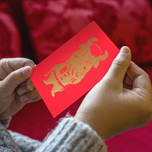 סיני אדום מעטפת 24 יחידות 2021 סיני קריקטורה אדום לעטוף שור שנה הונג באו שור שנה אדום מנות לעטוף חדש שנה עם חתונה מעטפות