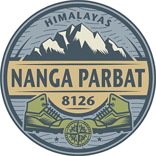 הרים סגלגלים Himalayas Nanga 4x4 מדבקות מדבקות Die Cut Vinyl - עשוי ונשלח בארהב