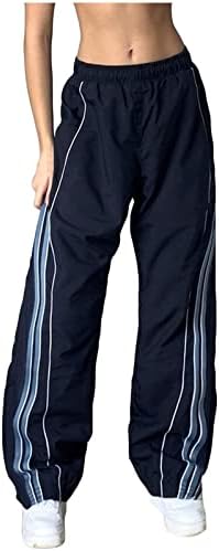 מכנסי Y2K מכנסי טרנינג המותאמים אישית מכנסי המותניים האלסטיים מכנסיים גרפיים מפוספס