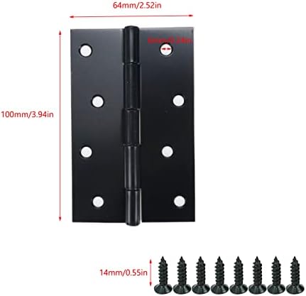 קומגרוט 4 יחידות ארון דלת ציר מתקפל צירים חומרת ריהוט מתכת לחומרת ארון תכשיטים של שער ארון 100 × 64 ממ/3.94 × 2.52in