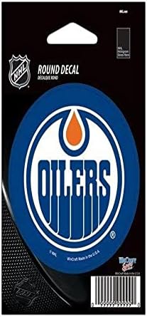 NHL Edmonton Oilers WCR66236011 מדבקות ויניל עגולות, 3 x 3