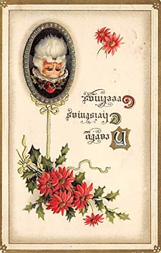 סנטה קלאוס הודעה כרטיס ישן בציר עתיק חג המולד גלויה ג 'ון ווינץ' פרסום 12911