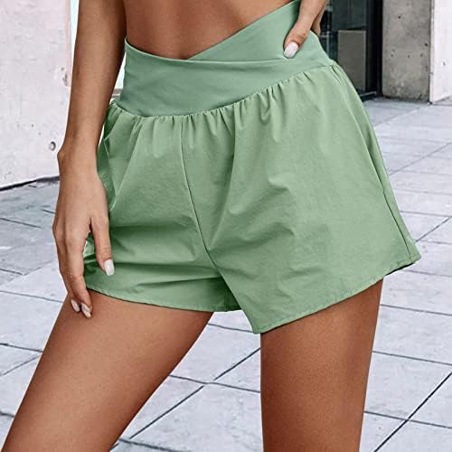 מכנסיים קצרים מזדמנים לנשים טרקלין קיץ נוח בצבע טהור מכנסי חוף קצרים רופפים בכושר מותניים גבוהים מכנסיים קצרים טניס טניס
