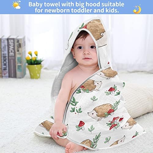 VVFELIXL מגבת ברדס ברדס פטריות קיפוד לתינוקות סופגות מגבות לתינוקות כותנה מגבת רחצה רכה לתינוק, פעוט 35x35in יער