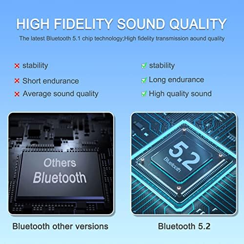 אוזניות Bluetooth של HSility לטלפונים סלולריים זמן המתנה 500 שעות עם מארז טעינה של LED 270 מעלות מיקרופון סיבוב ידיים בחינם Bluetooth