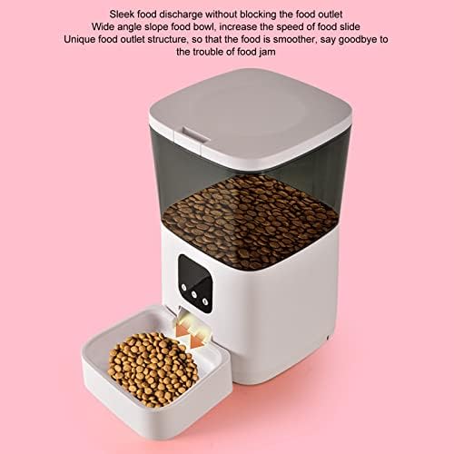 מתקן מזון יבש חכם לחיות מחמד, מזין חתולים אוטומטי 7 ליטר שליטה קולית בקיבולת גדולה לכלבים לבית