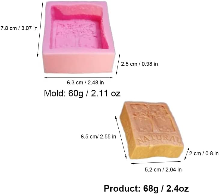 LVDGE דו-חבילות עץ ודפוס טבעי עובש סבון סיליקון לייצור סבון טיפוח טבעי, מוצרי טיפוח לעור DIY וסבון עסקים קטנים